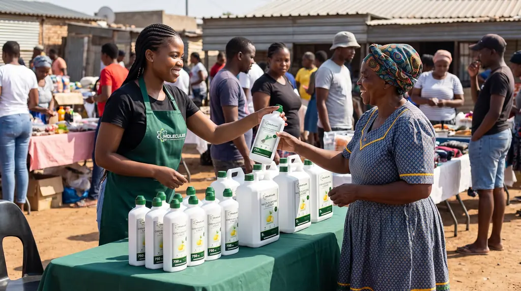 A Moleculepreneur selling Molecules products to a neighbour