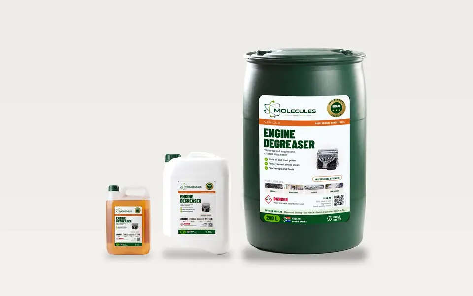 Molecules Engine Cleaner 5 L, 20 L and 200 L bulk packs