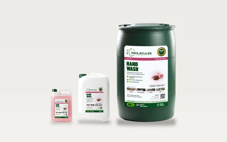 Molecules Hand Wash Rooibos & Rose 5 L, 20 L and 200 L bulk packs